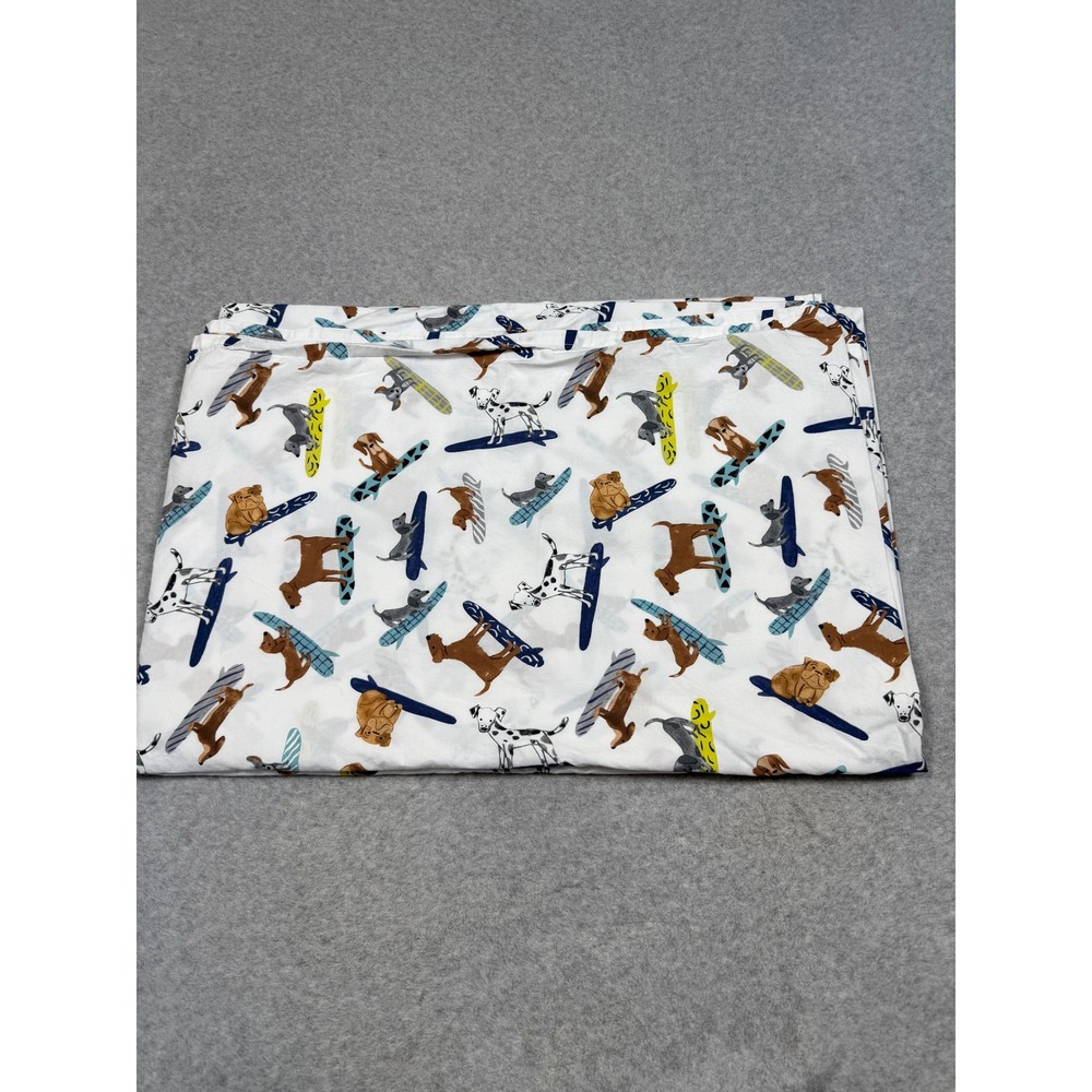 Pottery Barn Kids Dogs Surfing Twin Flat Sheet 66 x 96in